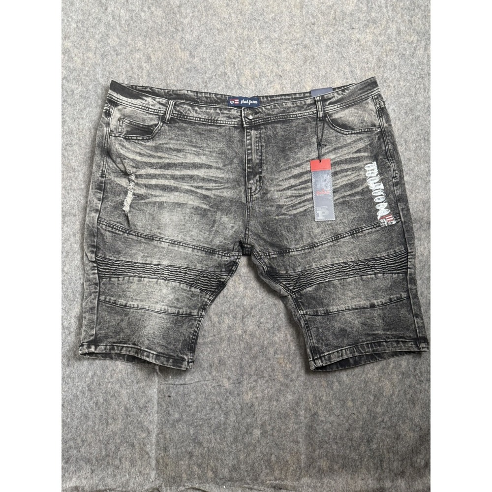 Phat Farm Stretch‎ Jean Shorts Men's Sz 46 Gray Denim Mid Rise Distressed